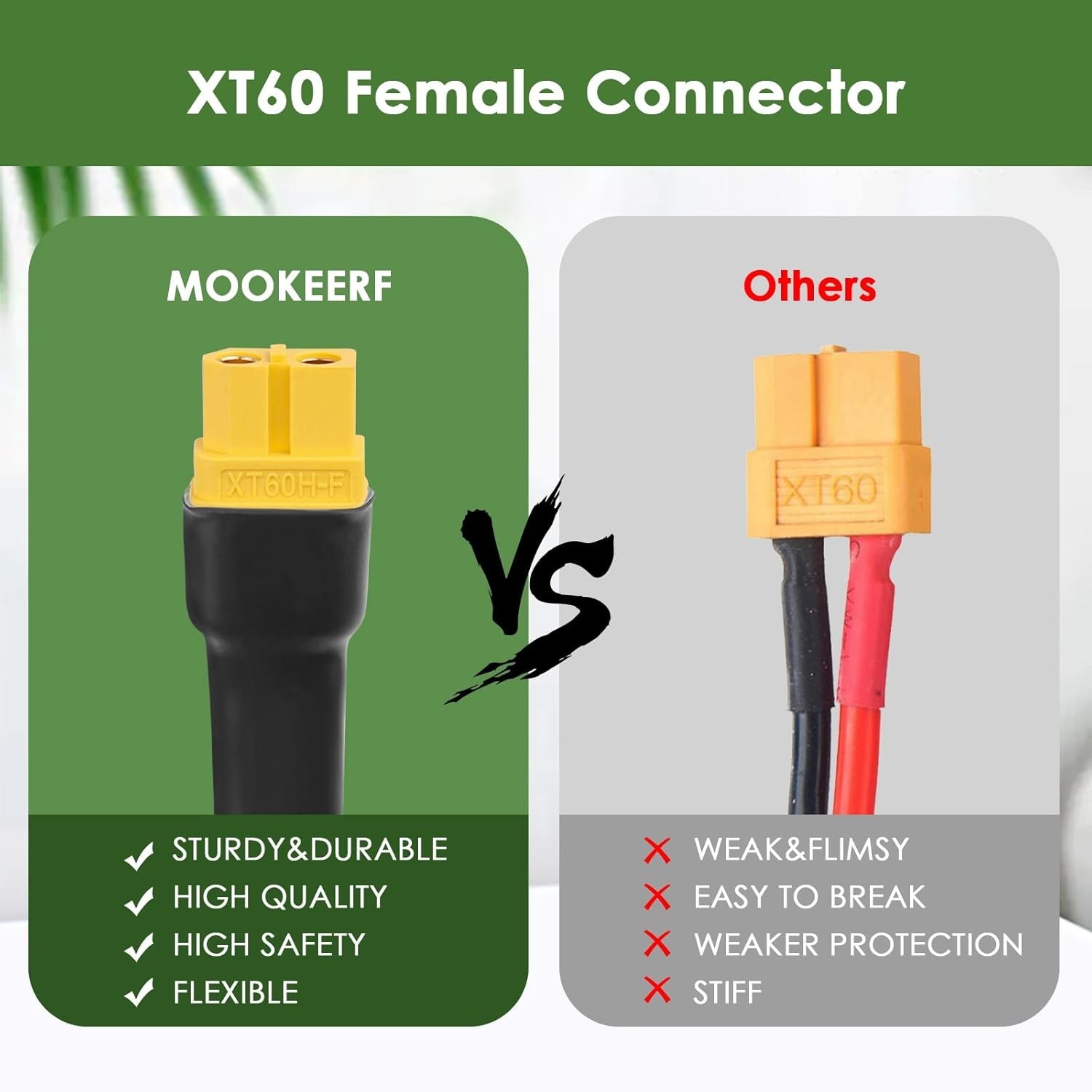 50ft Solar to XT60 Cable – 10AWG Tinned Copper, Heat Resistant, Outdoor Use