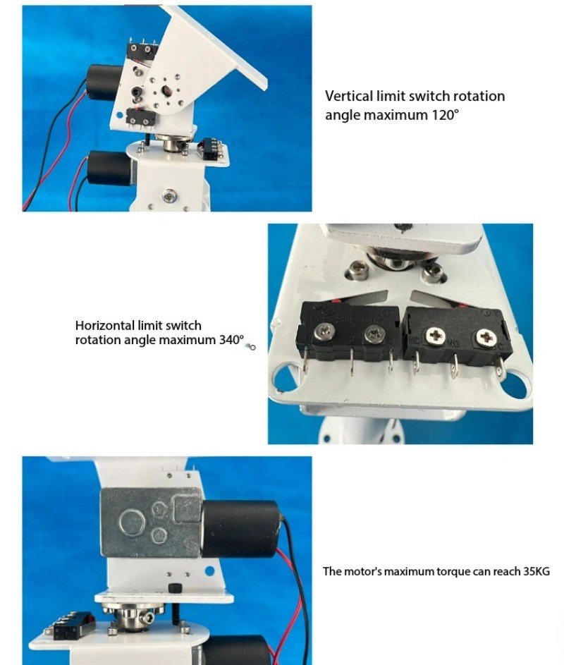 DC Dual-axis Pan-tilt Unit with Heavy Load and High Torque for X-axis and Y-axis