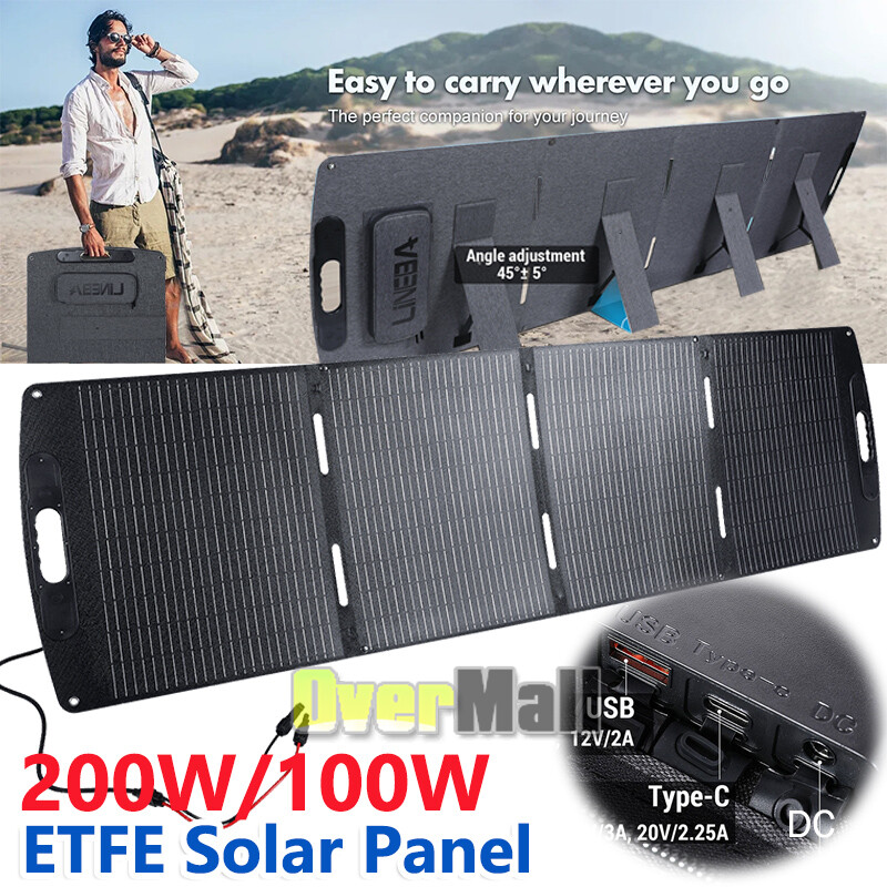 100W 200W Lightweight Portable Solar Suitcase Foldable Solar Panel Outdoor IP65