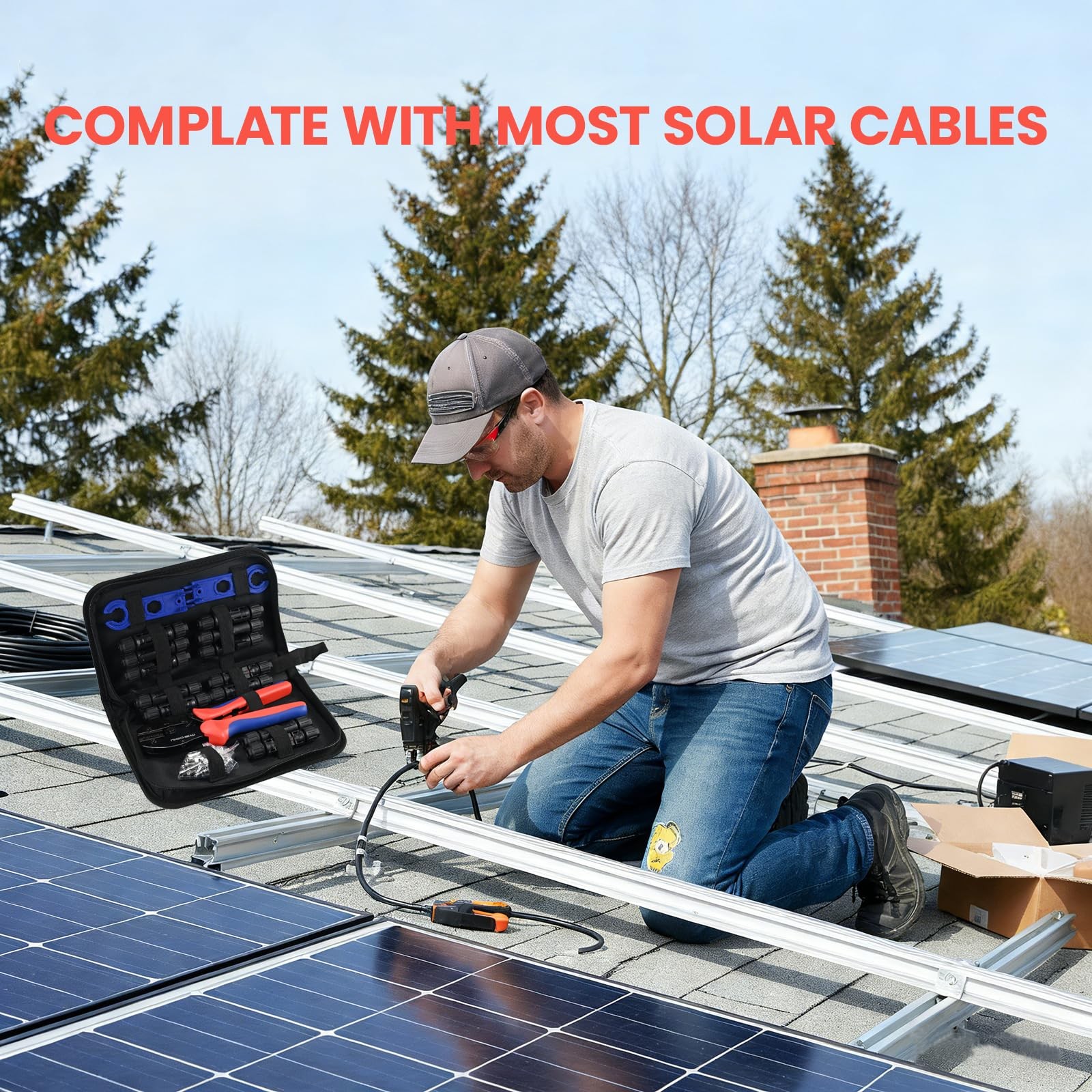 Lingchievo Solar Crimper Tool Kit with 12 PCS MC4 Connectors,2 Solar Connecto…