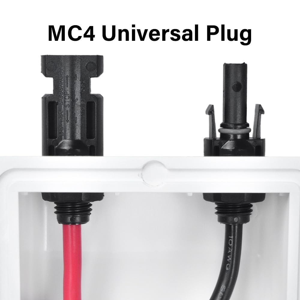 Weatherproof Solar Cable Entry Gland 10ft, UV Resistant Dual Housing for RV, Boa