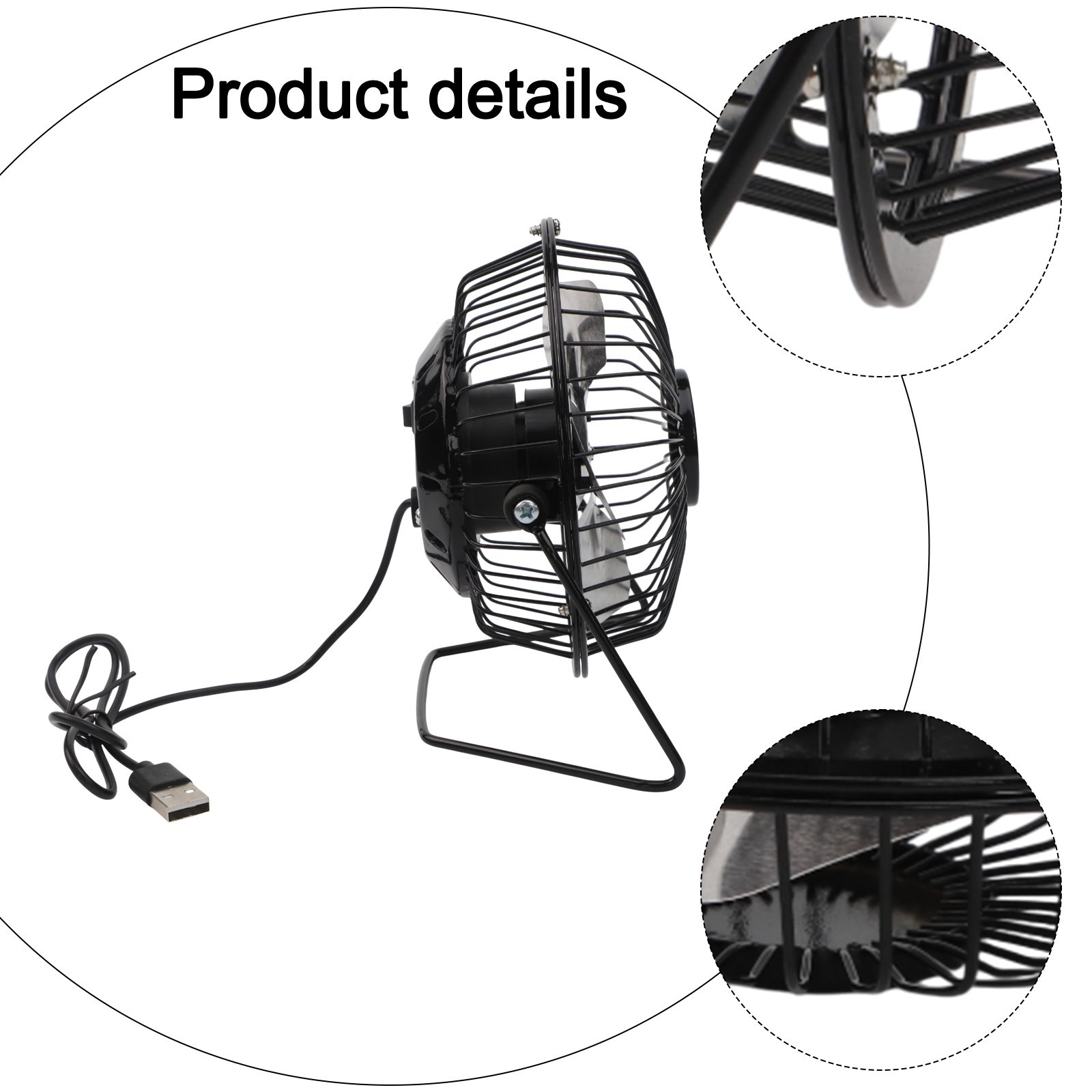Indoor Air Circulation Portable Exhaust Fan 4 Inch Fan 2.5W Solar Power