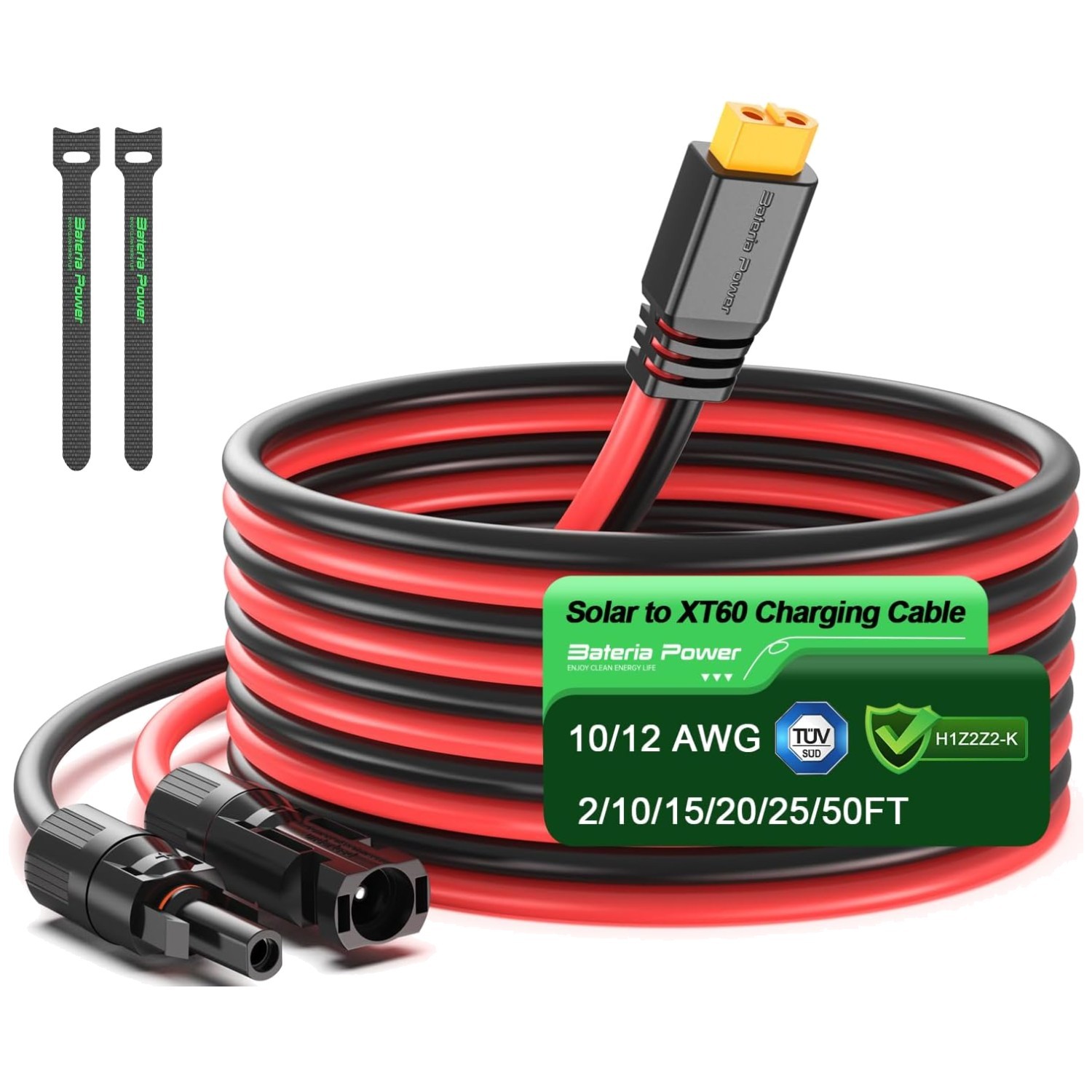 10FT Solar to XT60 Cable for Portable Power Stations