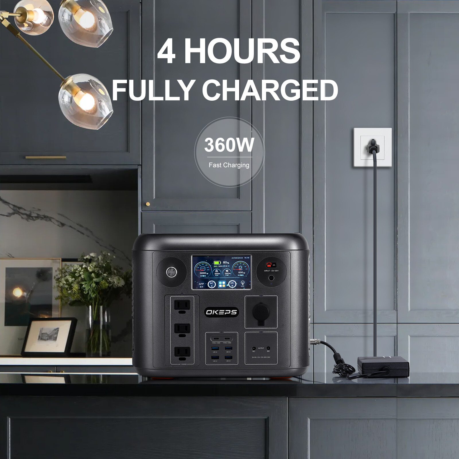 1280W Portable Power Station Generator Backup Battery Supply + 120W Solar Panel