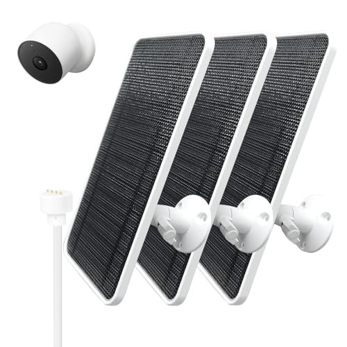 Solar Panel for Google Nest Cam Outdoor & Indoor Battery, 3 Pack