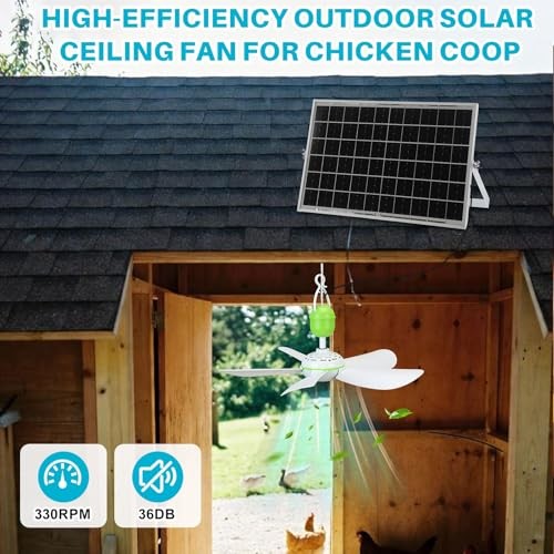 Set Solar Ceiling Fan Kit with5w Panel, USB Hanging Fan5.74” Dual Power 1