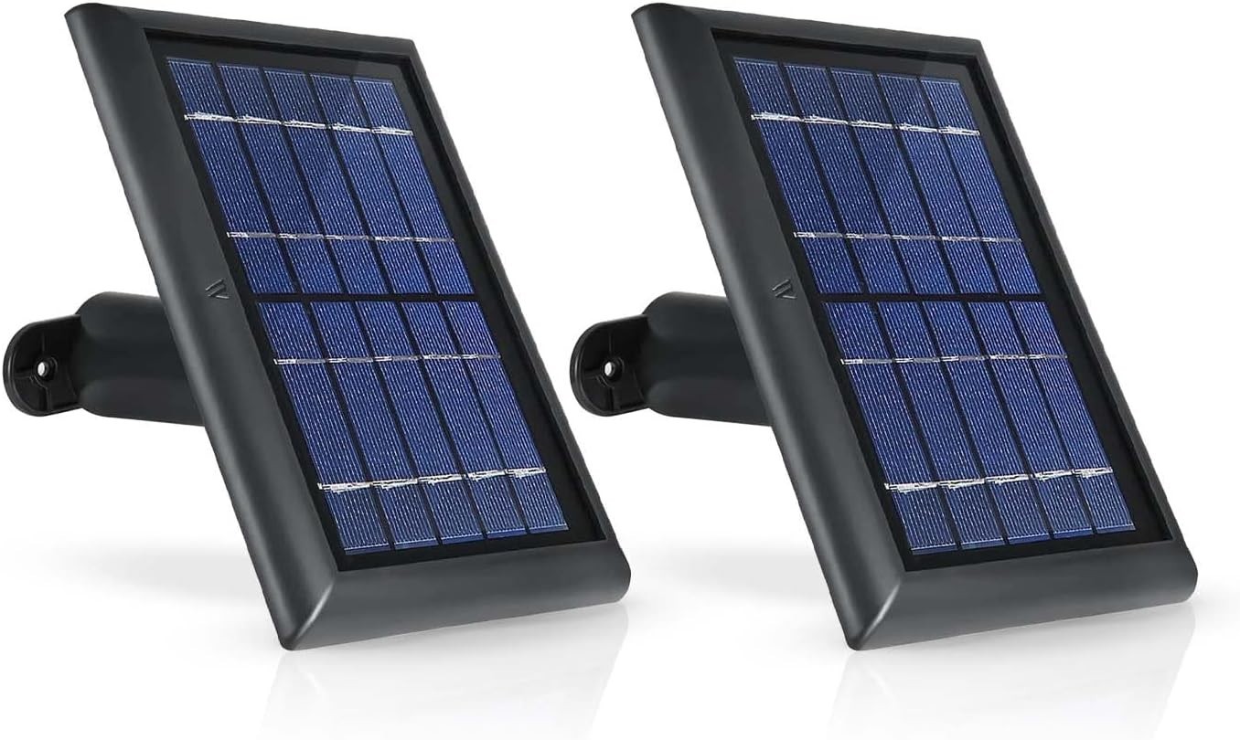 Ring Stick Up Cam Solar Panel 2 Pack Black: 13ft Cable, 360° Mount,