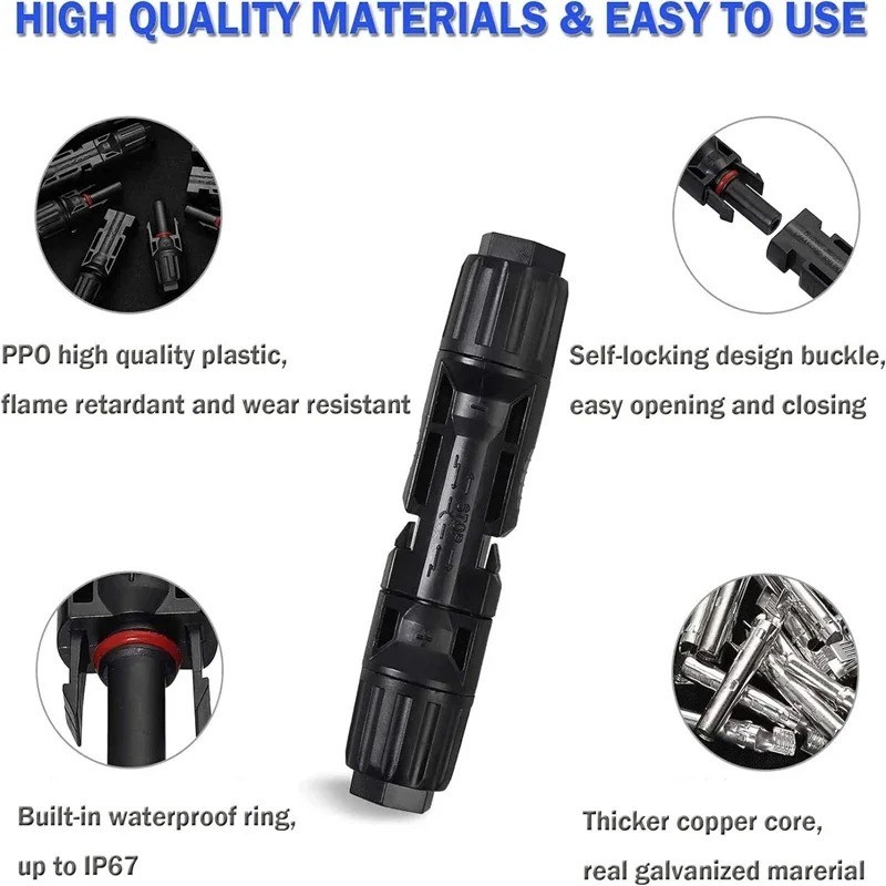 10 Pairs Male Female Wire Cable Connector Set Solar Panel Waterproof Connector