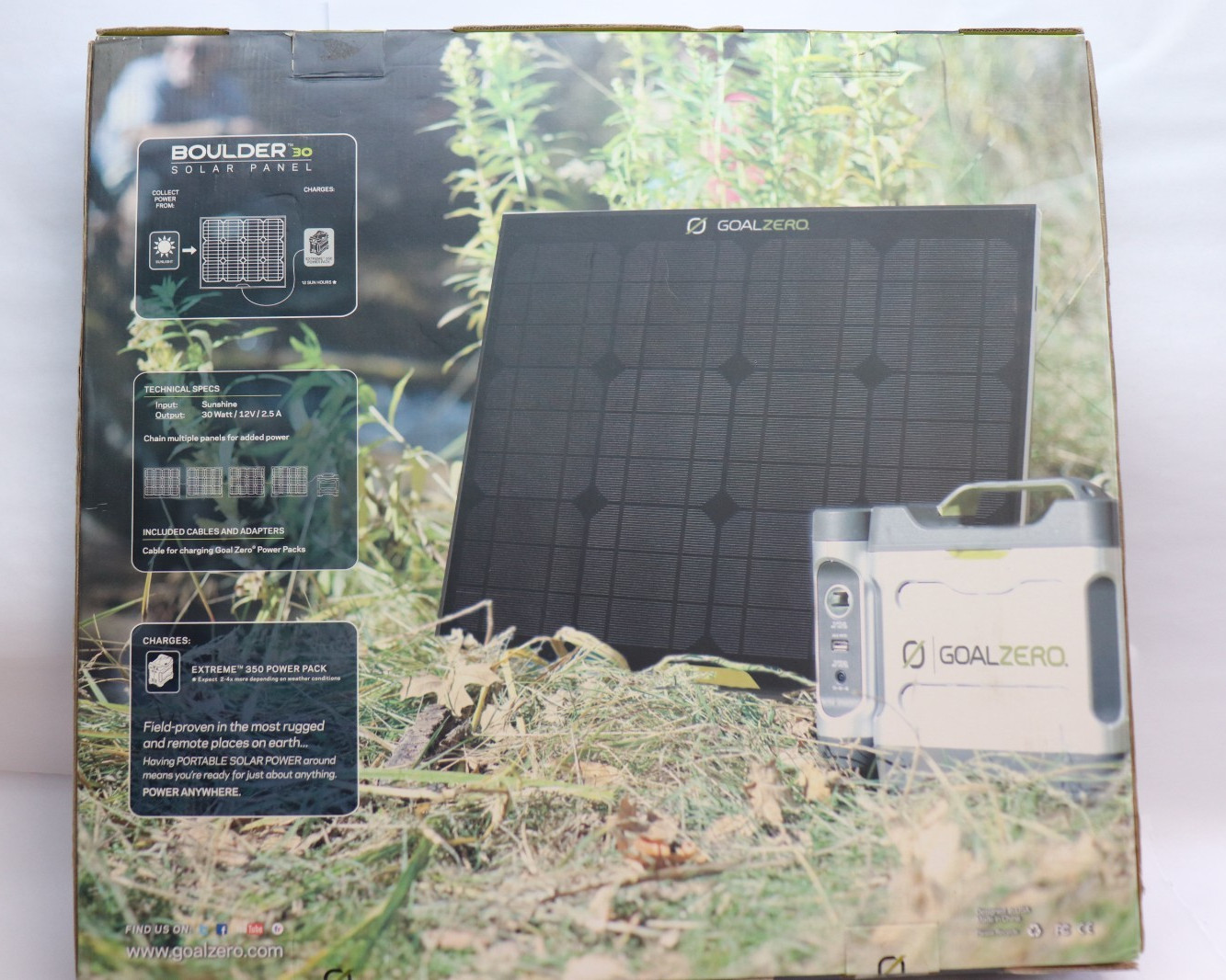 Goal Zero Boulder 30 Solar Panel 30 Watt 12V Portable Power Panel