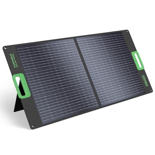 100W Portable Solar Panel for Power Station Generator, 23.5% High Black