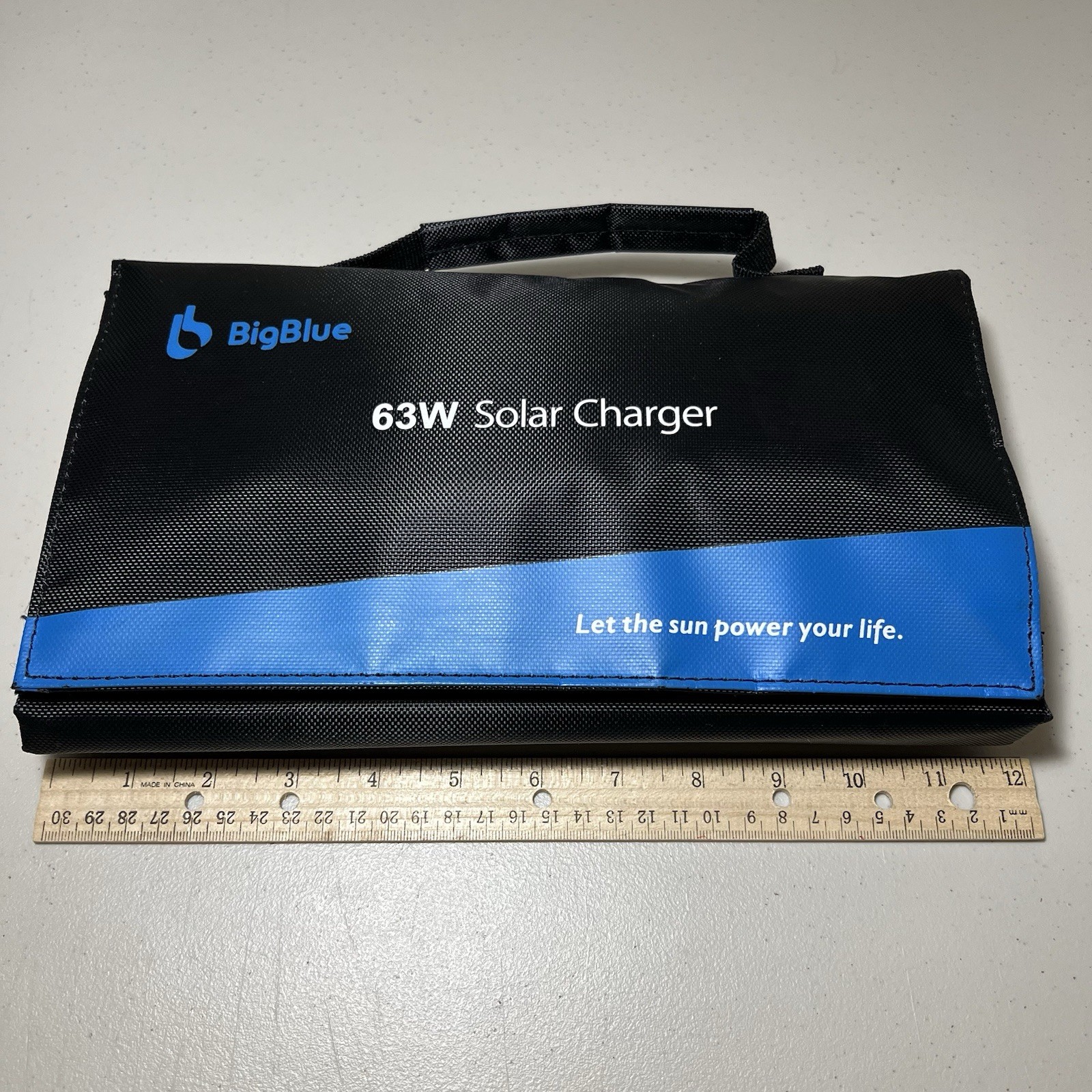 BigBlue 63W Solar Charger Portable Folding USB(2) USB-C DC No Cables Or Adapters