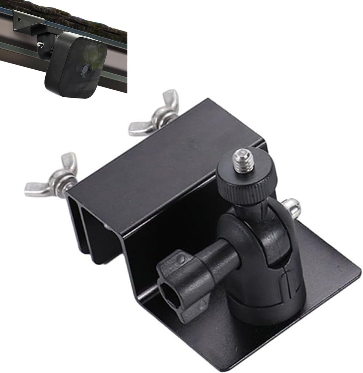 Universal Gutter Mount for Solar & Security Cameras – No Drill, Adjustable St…