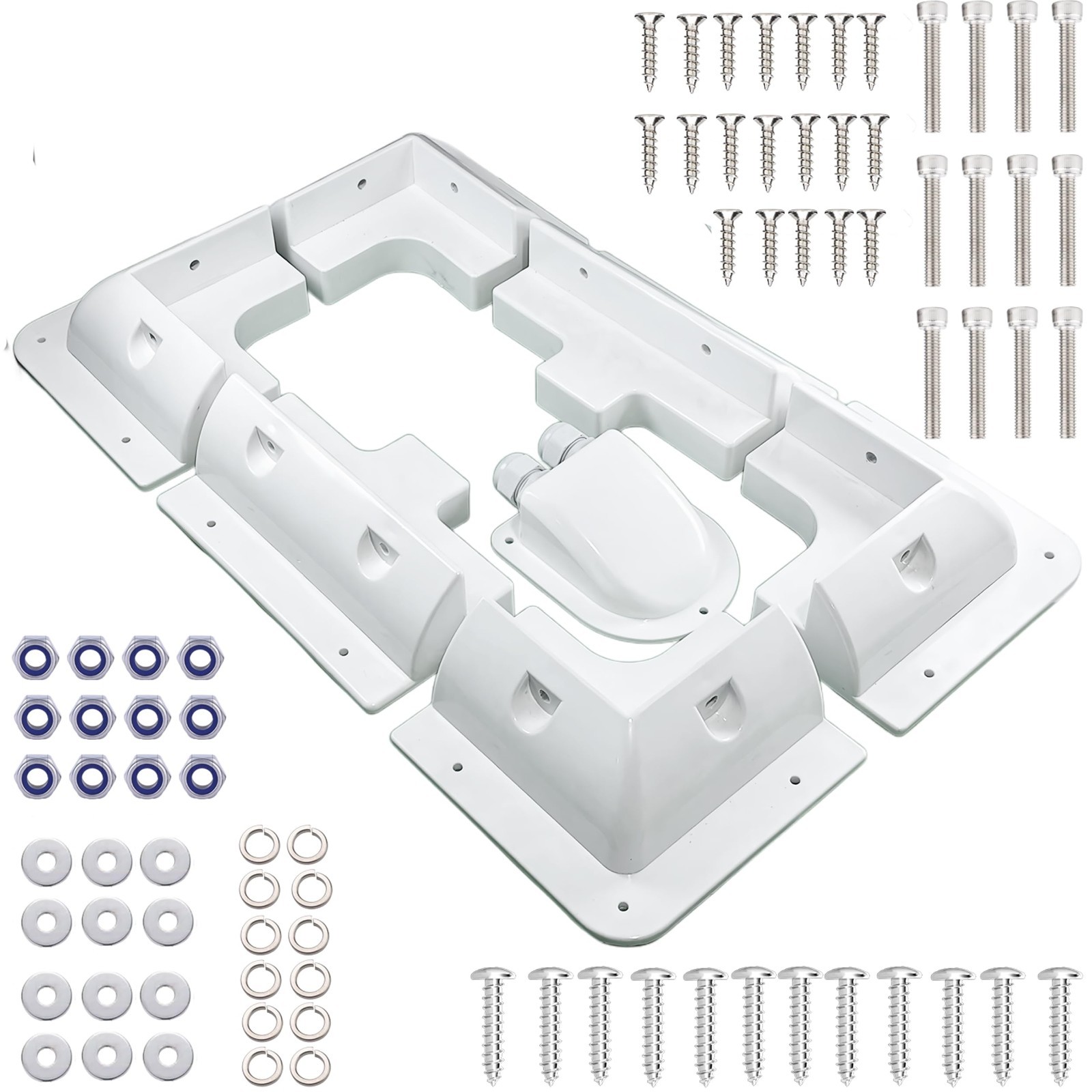 7PCS Solar Panel Mounting Brackets Kit – Drill-Free ABS Corner Mount for RVs, Bo