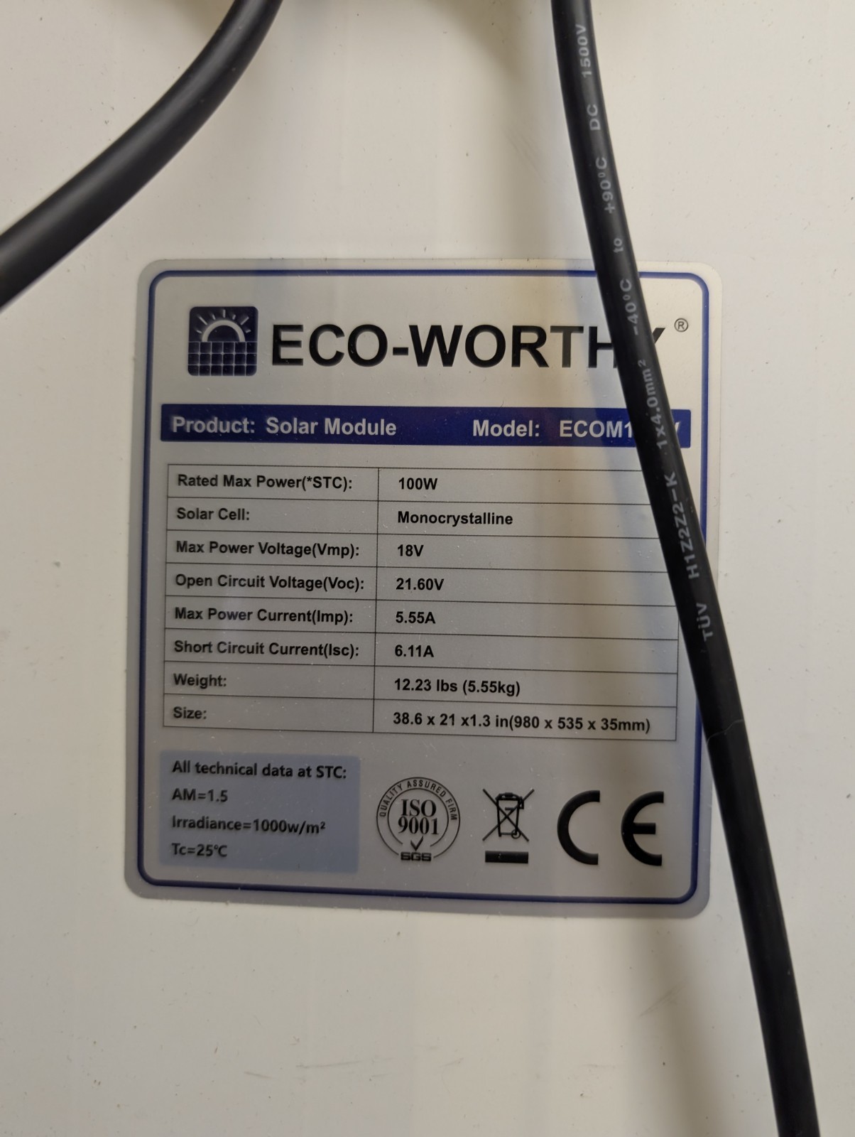 ECO-WORTHY Monocrystalline Solar Module