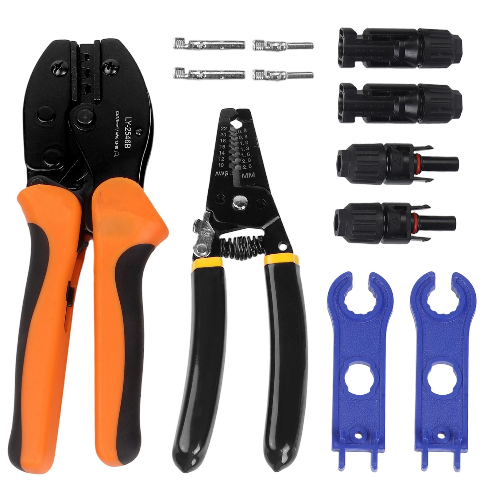 Solar PV Panel Crimping Tool Kit Solar Connector Crimper For AWG14-10 2.5/4/6mm²
