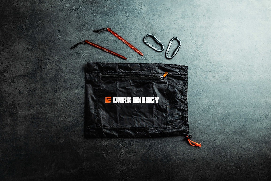 Dark Energy Spectre 18W Solar Panel Accessory Kit Stakes Carabiners Carry Bag