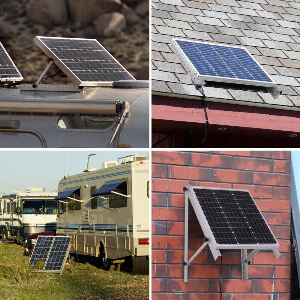 28″ Solar Panel RV Tilt Mount Brackets Ground Roof Flat Surface Adjustable Frame