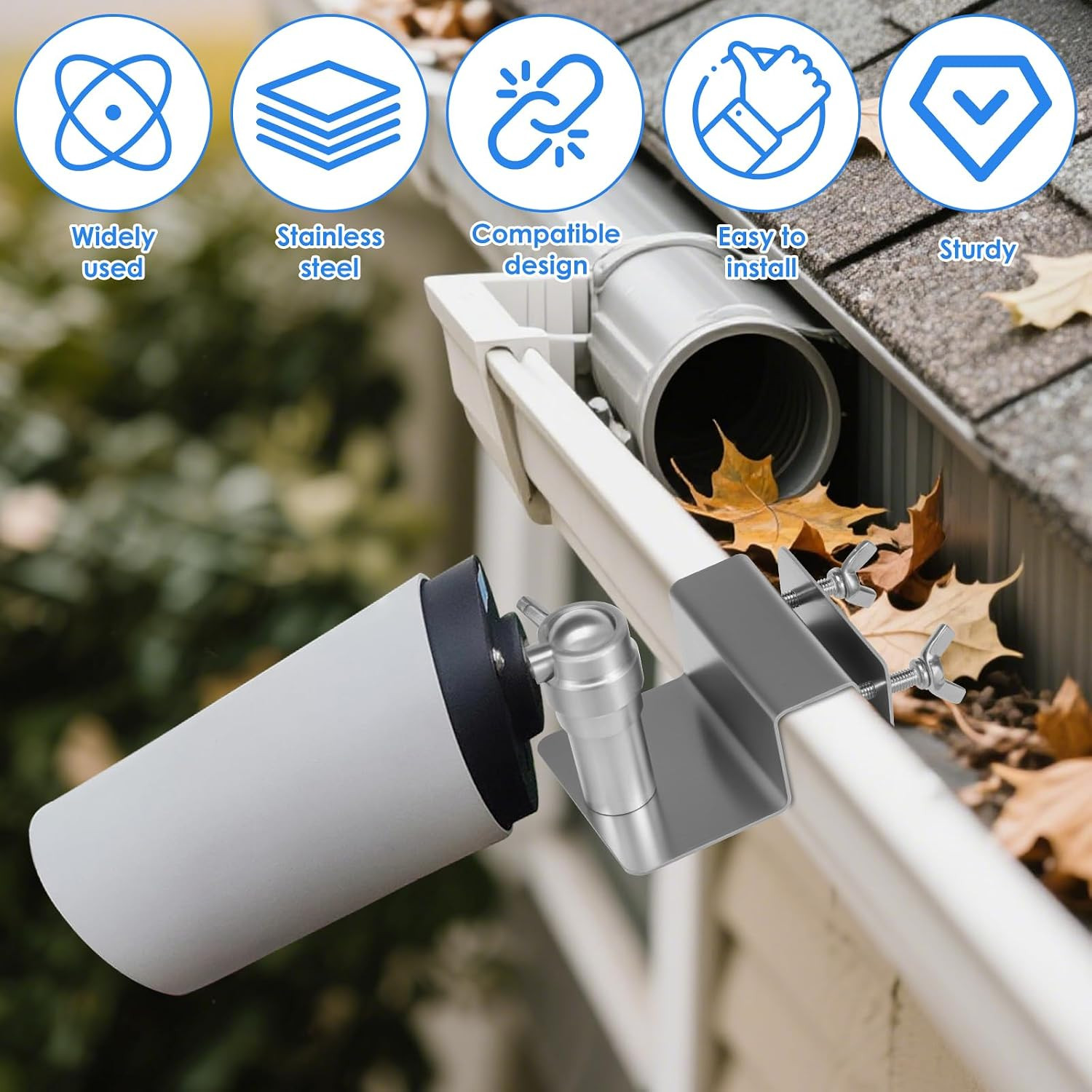 2Pcs Gutter Mount for Arlo, Eufy, Reolink, Aosu, Pro3 Solar Panels That Use 1/4″