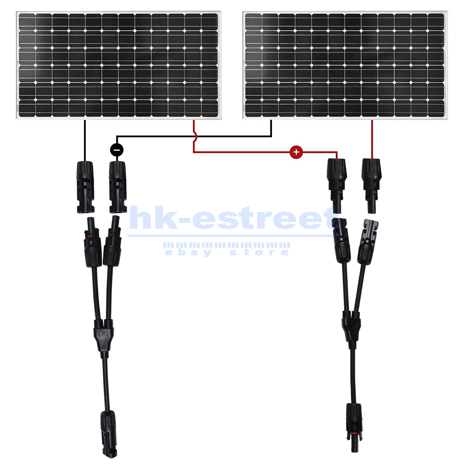 Solar Panel Y Branch Cable Connection Waterproof Adapter Connector Extension