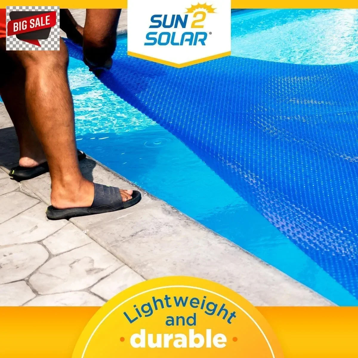 Sun2Solar Blue 12 ft x 24 ft Oval Pool Solar Cover | 8 Mil | Heat Retaining Blan