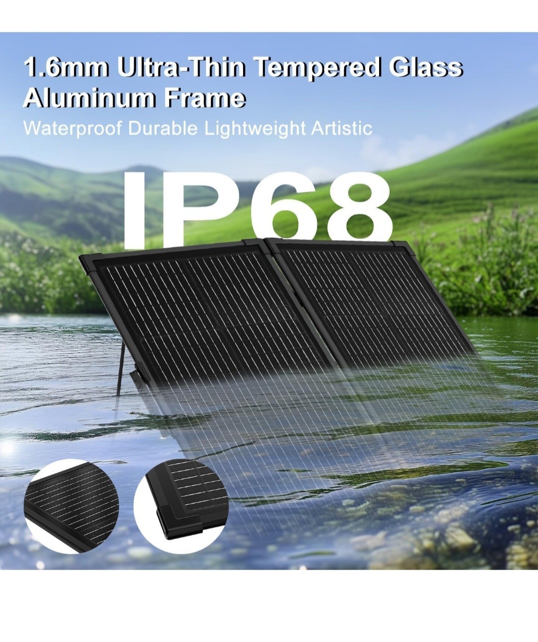 200W Portable Solar Panel Kit,23.5% High Efficiency 12BB Cells,Ultra-Thin 1.6…