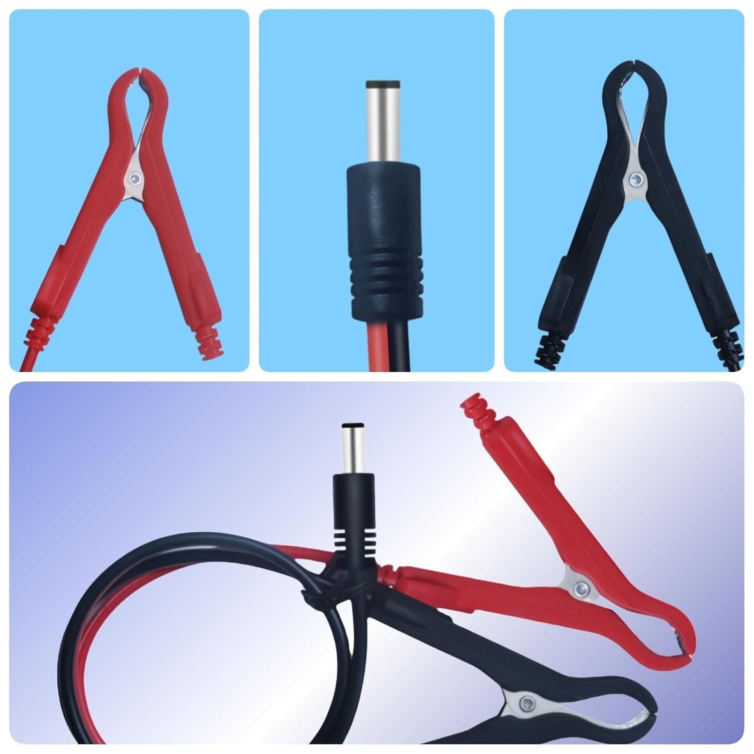 1.9FT DC 5.5mm Power Cable with Alligator Clips – Essential for Starlink Mini