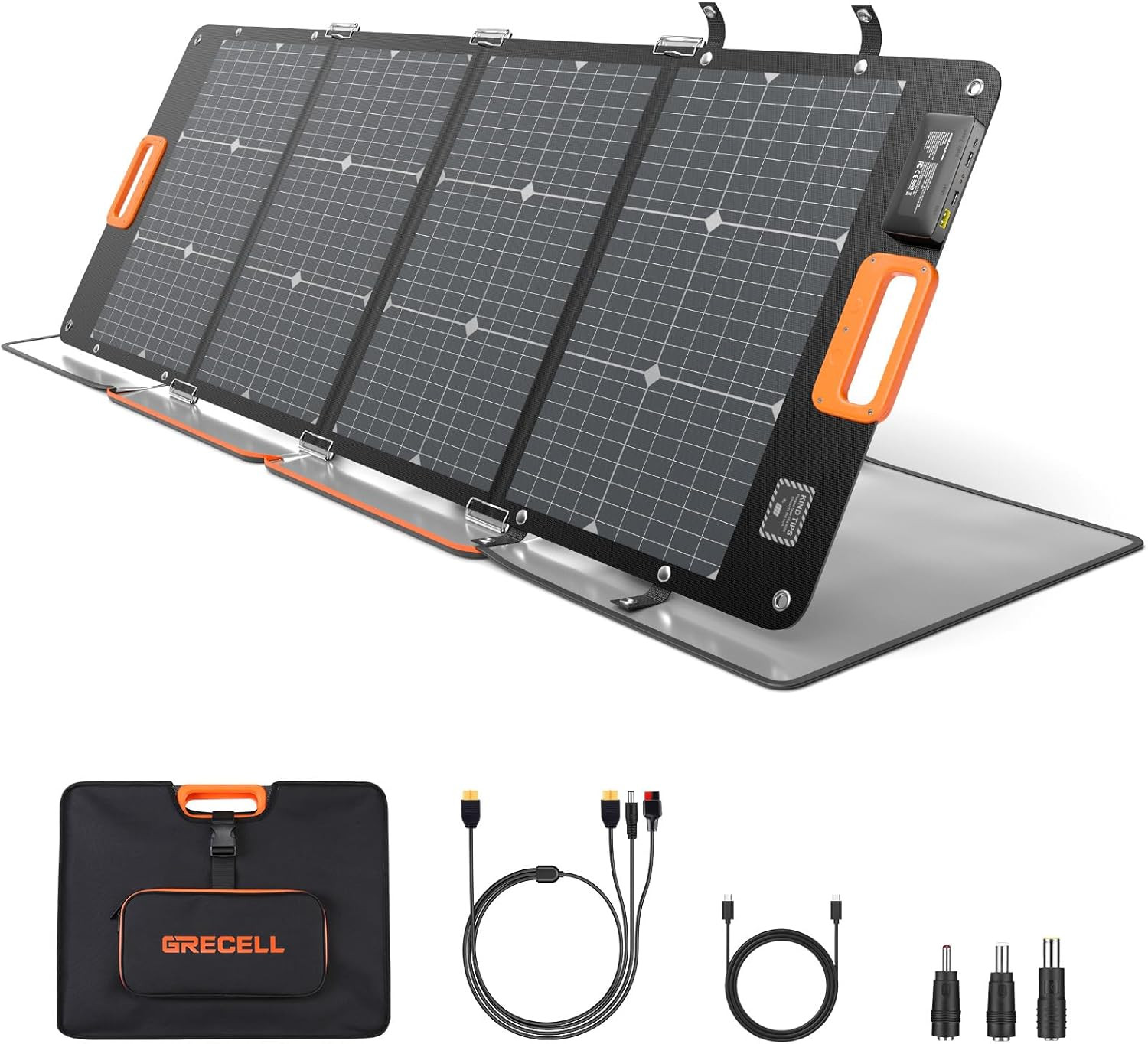 GRECELL 120W Portable Solar Panel for Power Station, 24% High Efficiency Bifacia