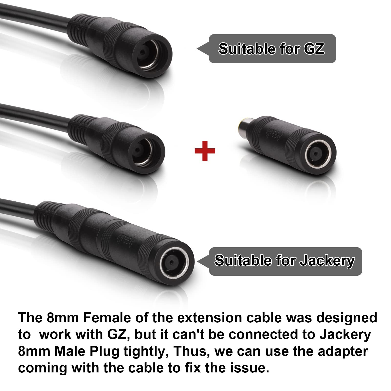 8mm Extension Cable – iGreely 10Ft 3M DC 8mm Cord Compatible with Jackery Goal