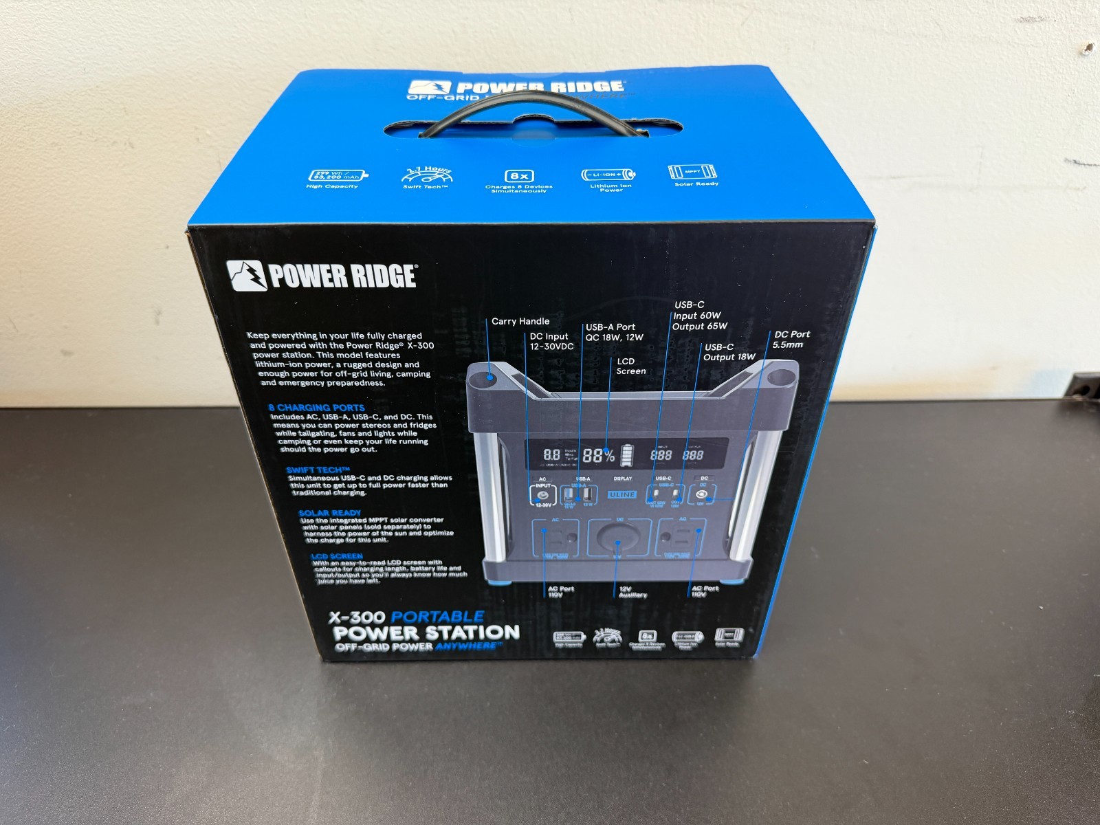 POWER RIDGE X-300 POWER STATION OFF-GRID PORTABLE 299WH LITHIUM-ION BATTERY