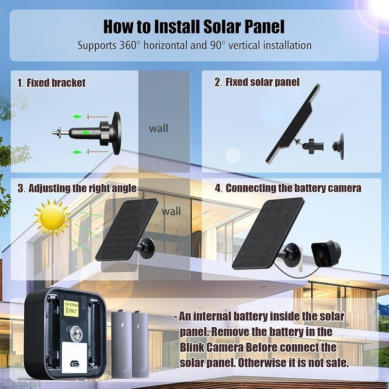 4 Pack Solar Charger Blink Outdoor Camera Waterproof Efficient Power Supply New