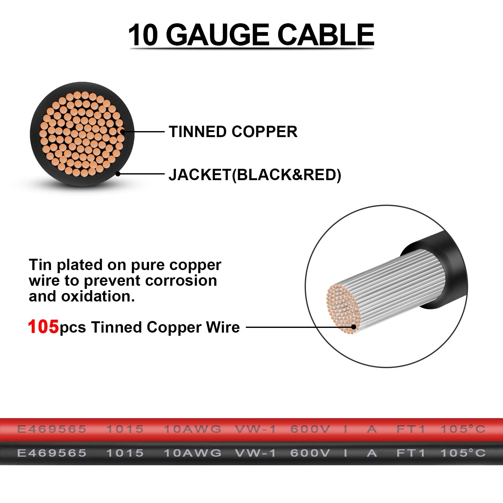 Solar Panel Connector Cable,10AWG SAE to Male & Female Adapter PV Extension C…
