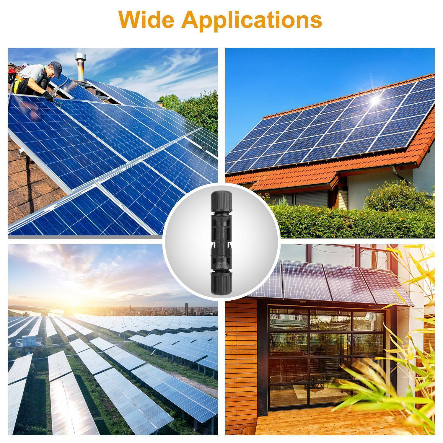 10Pair Solar Panel Cable Connectors Male/Female Compatible Connector Waterproof