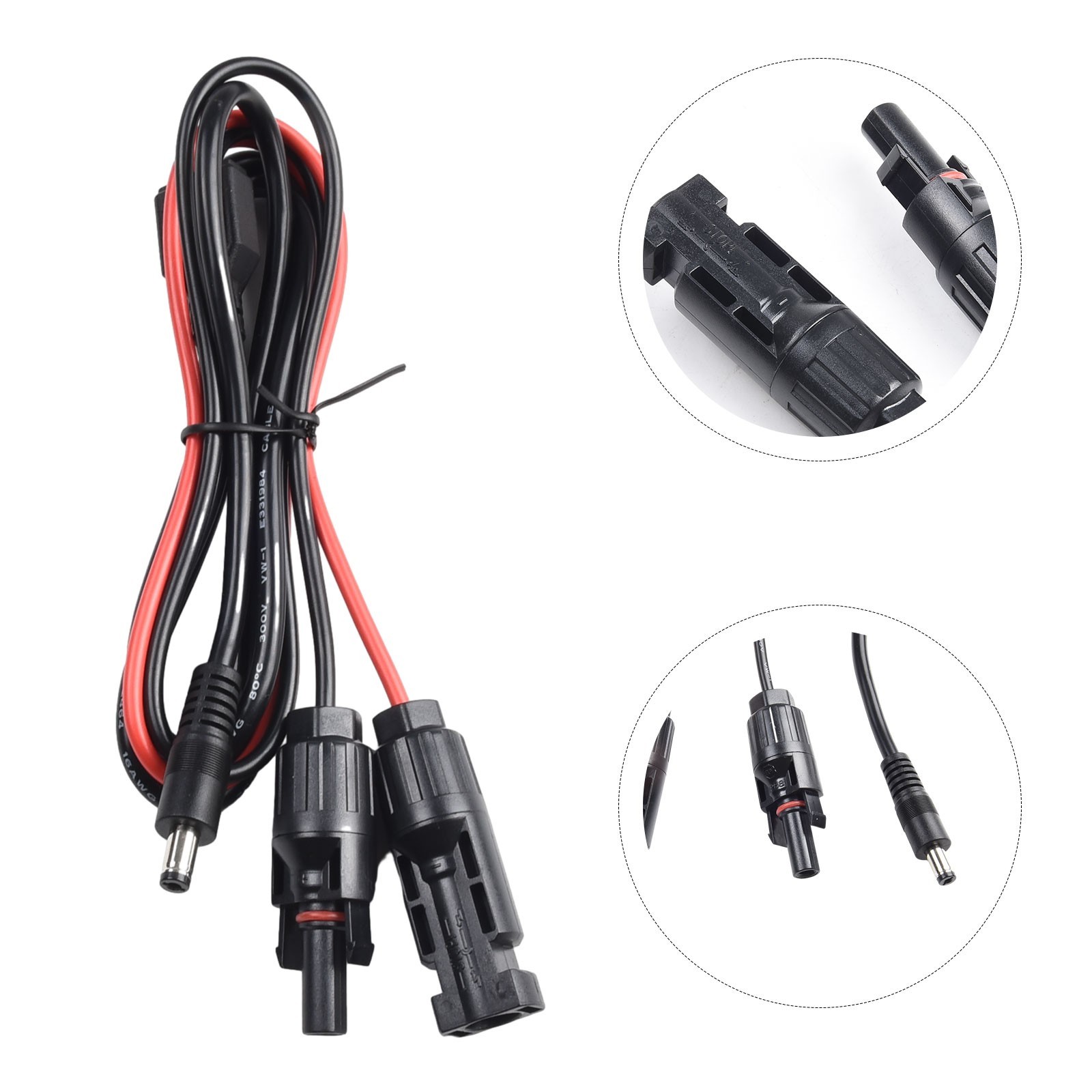 DC5521 to PV Panel Connector Cable 1.5m 16 For AWG Heavy Duty Solar Application