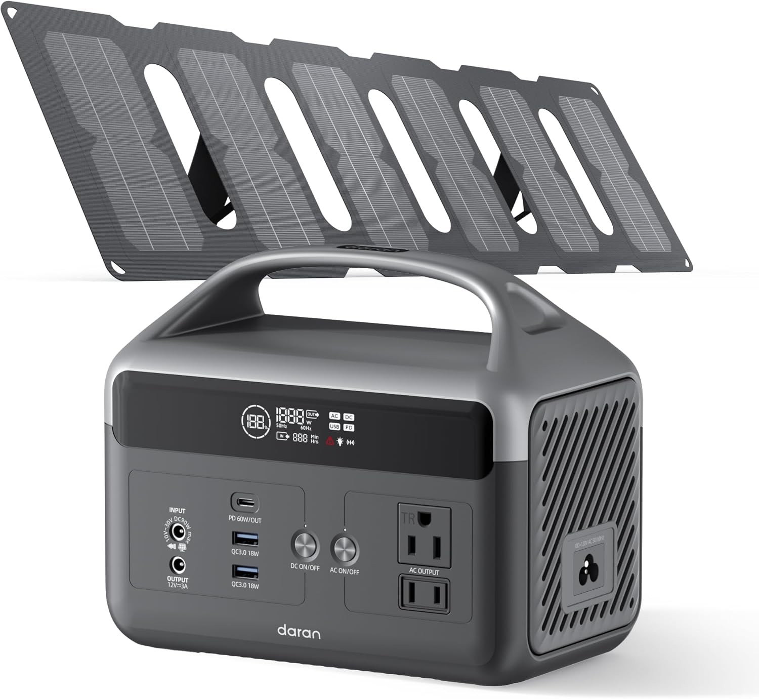 Portable Power Station 192Wh LiFePO4 Battery Backup w/2 300W Surge 600W