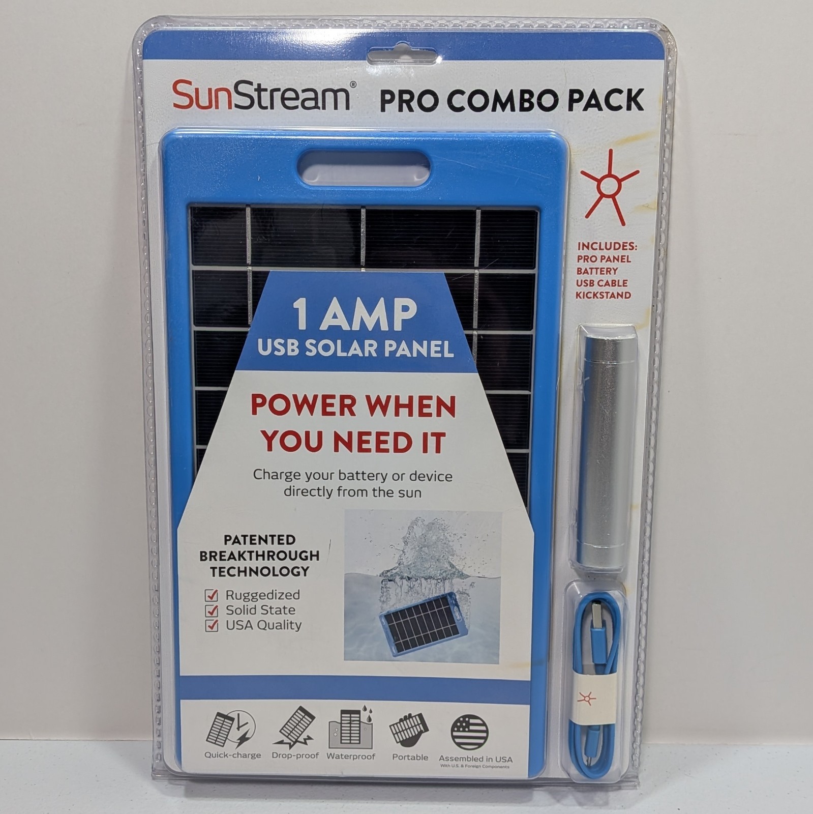 Sunstream PRO Rugged Waterproof USB Charging Solar Panel Pack Wholesale 10 PC