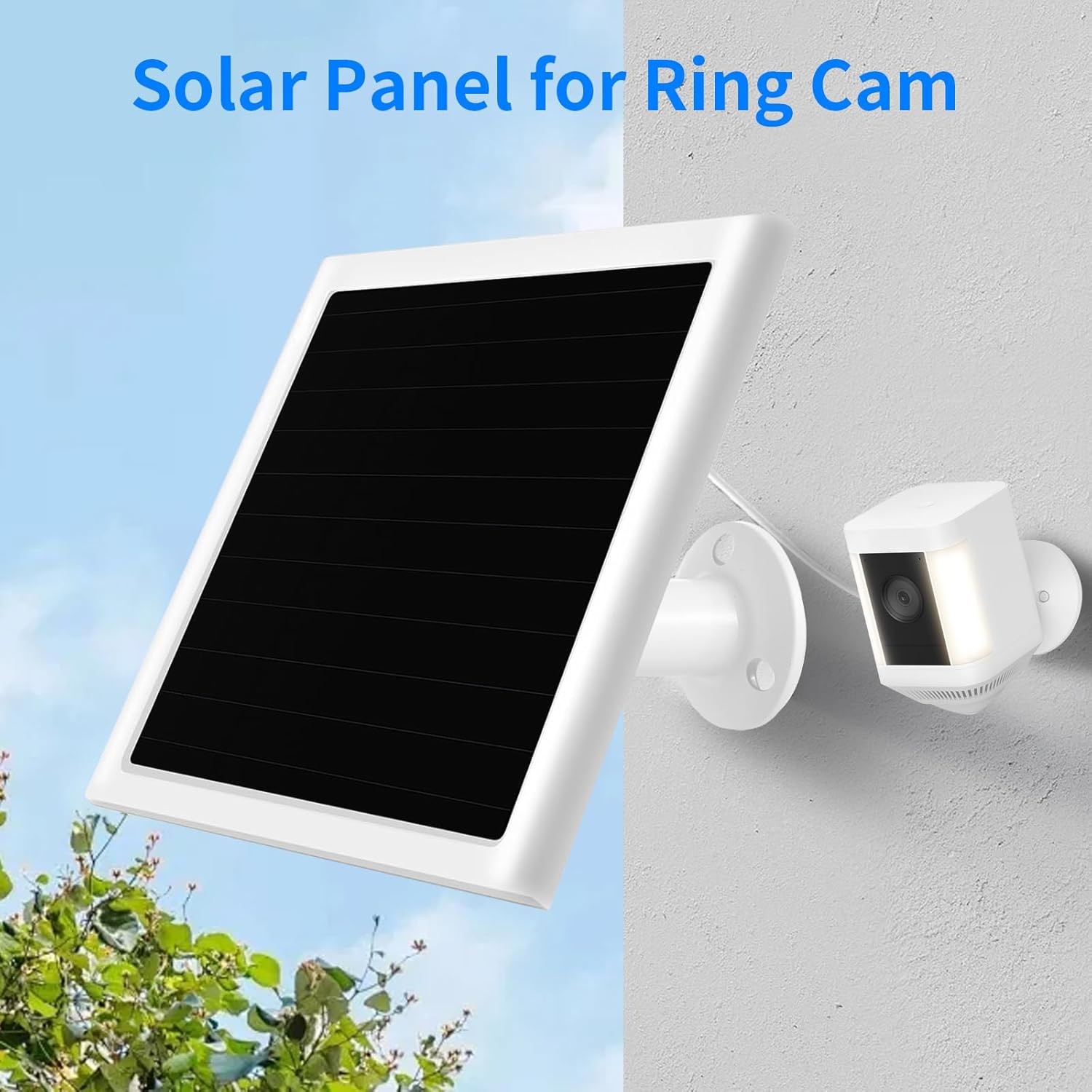 6W Solar Panel Charger for Ring Spotlight Plus Pro Stick Up Cam 10ft