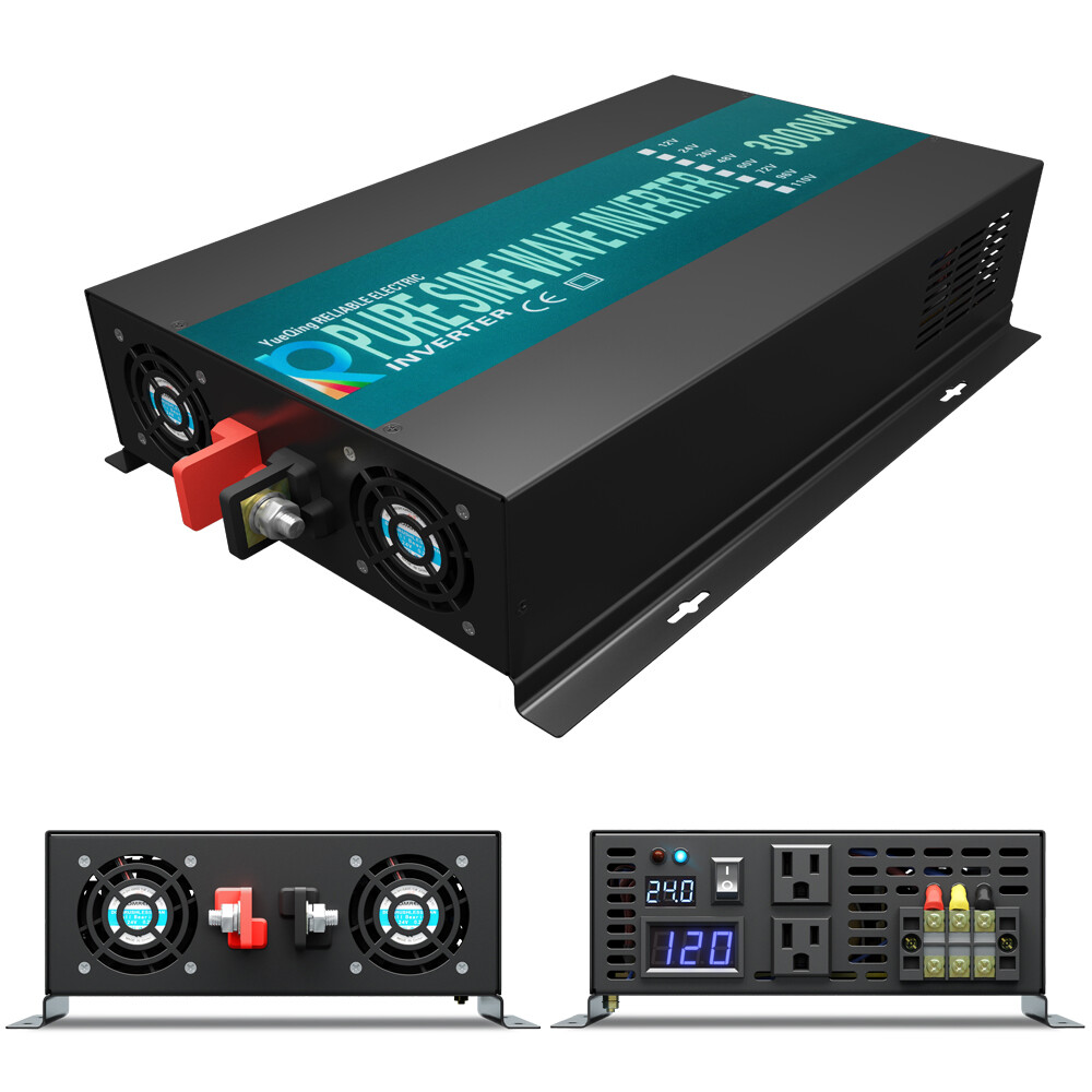 24V DC to AC 120V 3000W Pure Sine Wave Inverter Power Converter Truck Car Remote