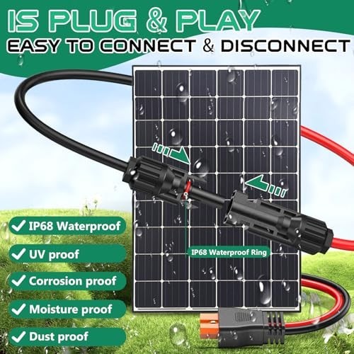 10AWG XT60i Solar Extension Cable 25FT Solar Panel to XT60i Charging Cord New