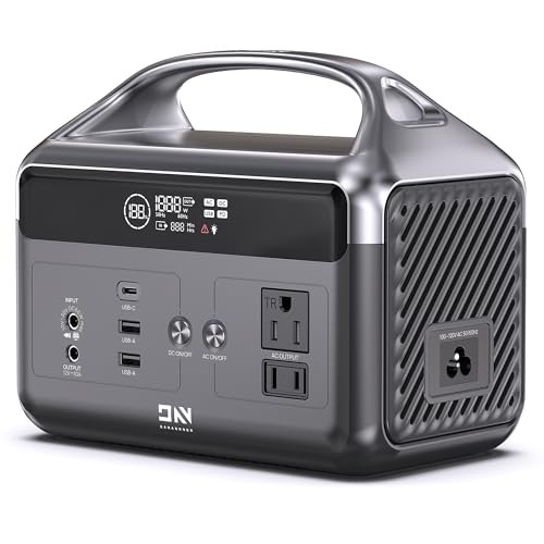 Portable Power Station, 192Wh LiFePO4 Battery Backup Solar Generator with Grey