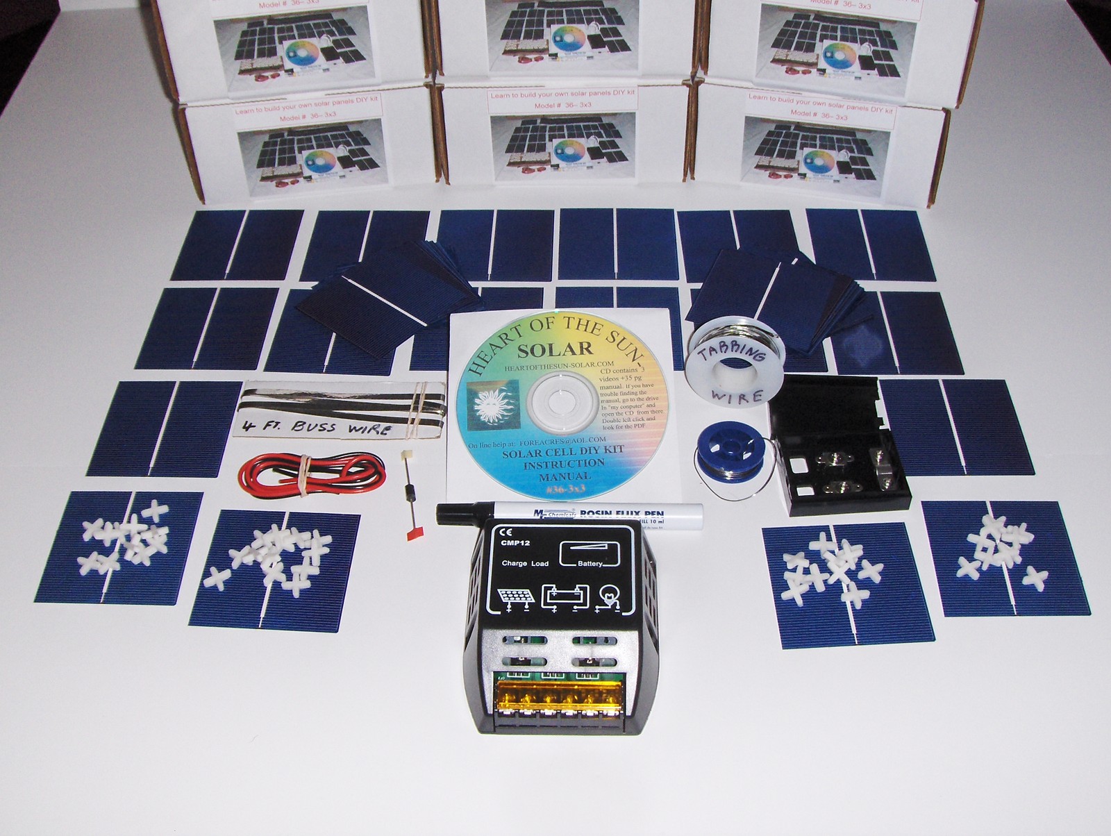 Learn to build your own solar cells panels diy kit AND 10 AMP CHARGE CONTROLLER