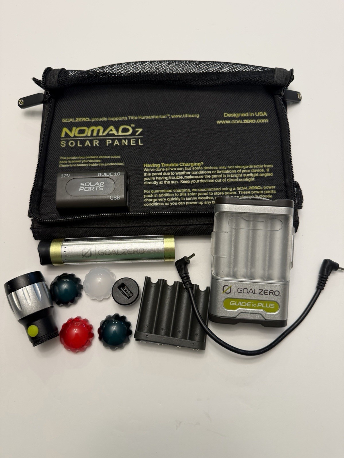 Lot Goal Zero Nomad 7 USB 12V Foldable Solar Panel Guide 10 Switch 8 FREE SHIPIN