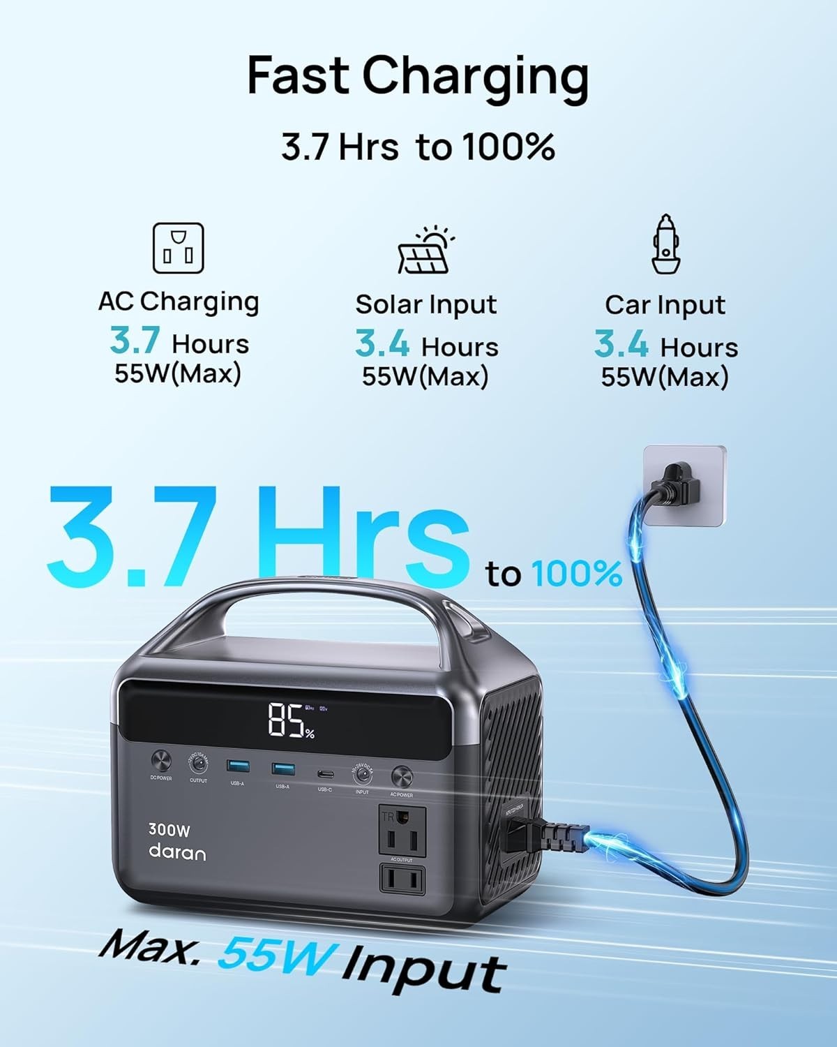 300W Portable Power Station and Solar Generator – 600W Surge for Outdoor Use