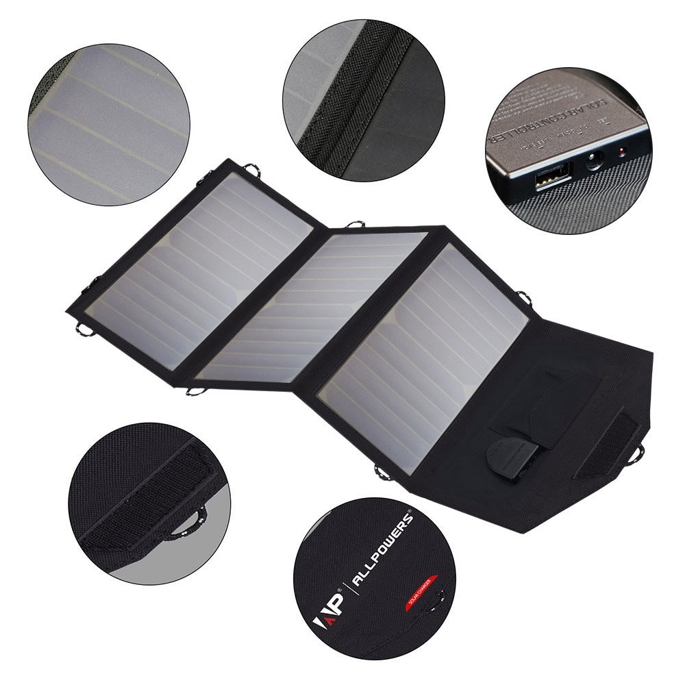 18V 21W Foldable Solar Charger Panel Waterproof For Battery Mobile Phone Outdoor