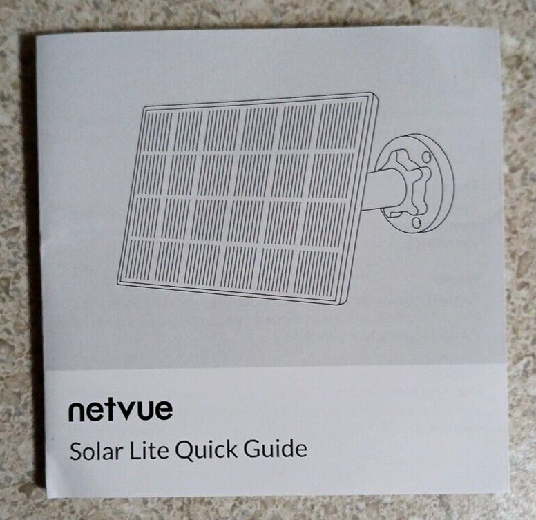 NEW NETVUE 3W Solar Panel, Type-C Charger, Waterproof, Lite White, NA-S002W-TC