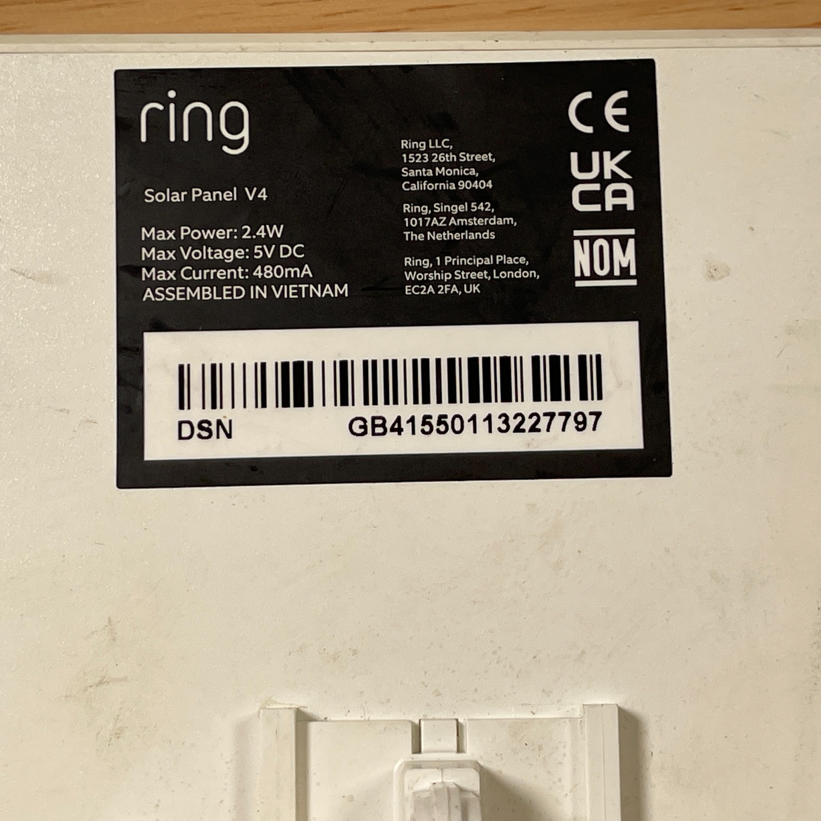 Ring Solar Panel V4 Rechargeable Power 2.4W For Spotlight Cam Plus (Parts Only)