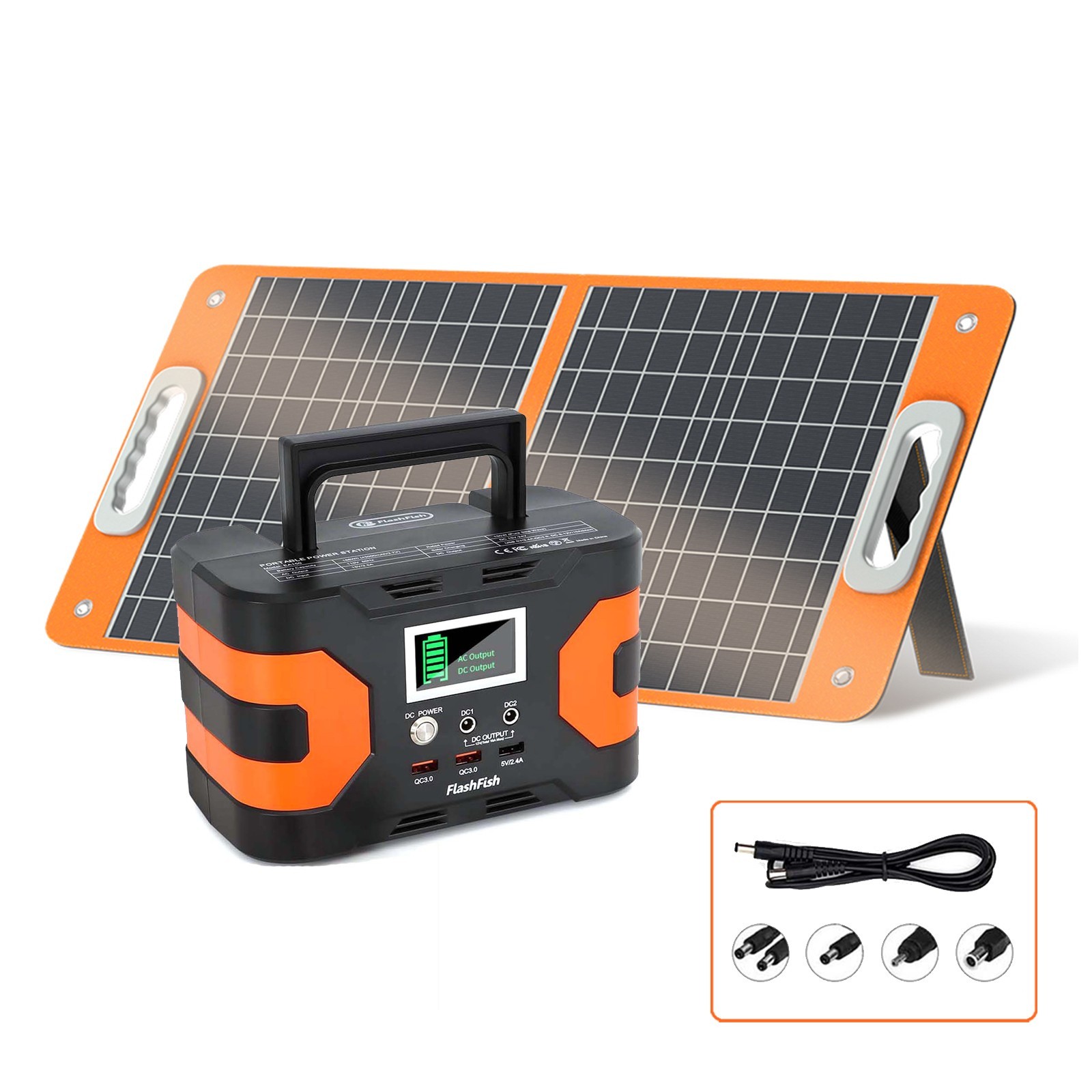 150W 166Wh Battery Solar Generator Portable Power Station with 60W Solar Panel