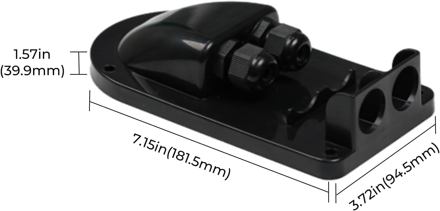 Renogy Solar Double Cable Entry Gland, Weatherproof & UV-Resistant ABS Material