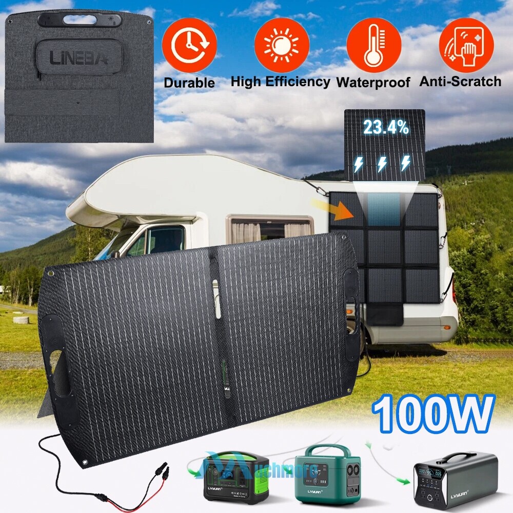 100W 200W Foldable Mono Solar Panel Blanket Solar Suitcase Outdoor Power Station