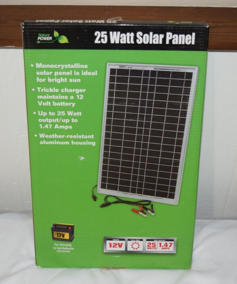 Nature Power Monocrystalline Solar Panel, 25 Watts, Model# 15025 – Brand New!