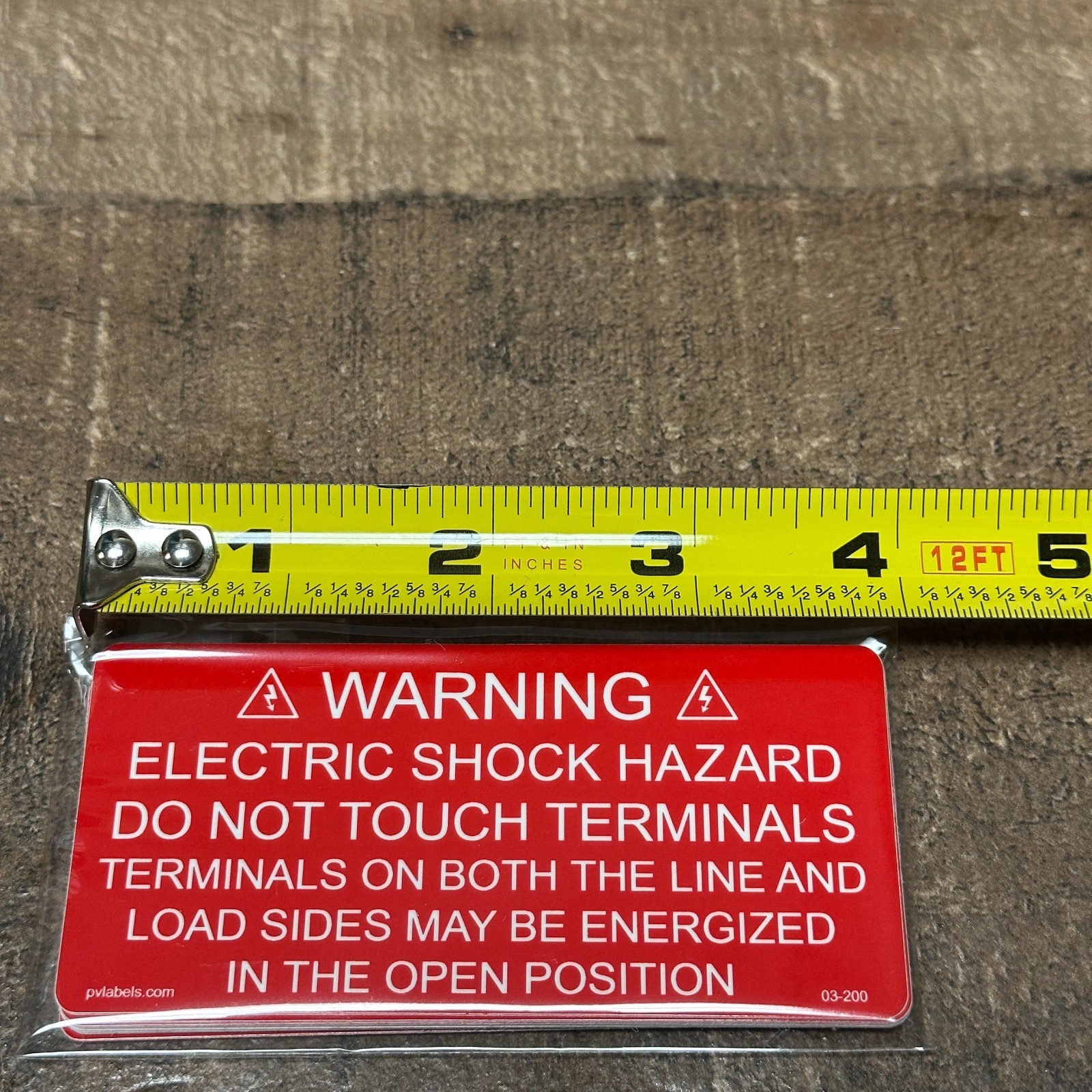 2″ x 4″ WARNING Electric Shock Hazard Label 03-200 Solar PV Do Not Touch 10 Pack